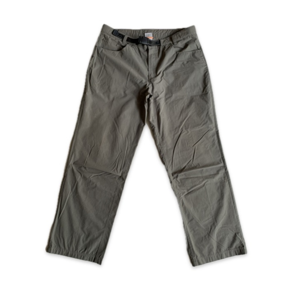Men's Olive Relaxed Lightweight Belted Pants 34